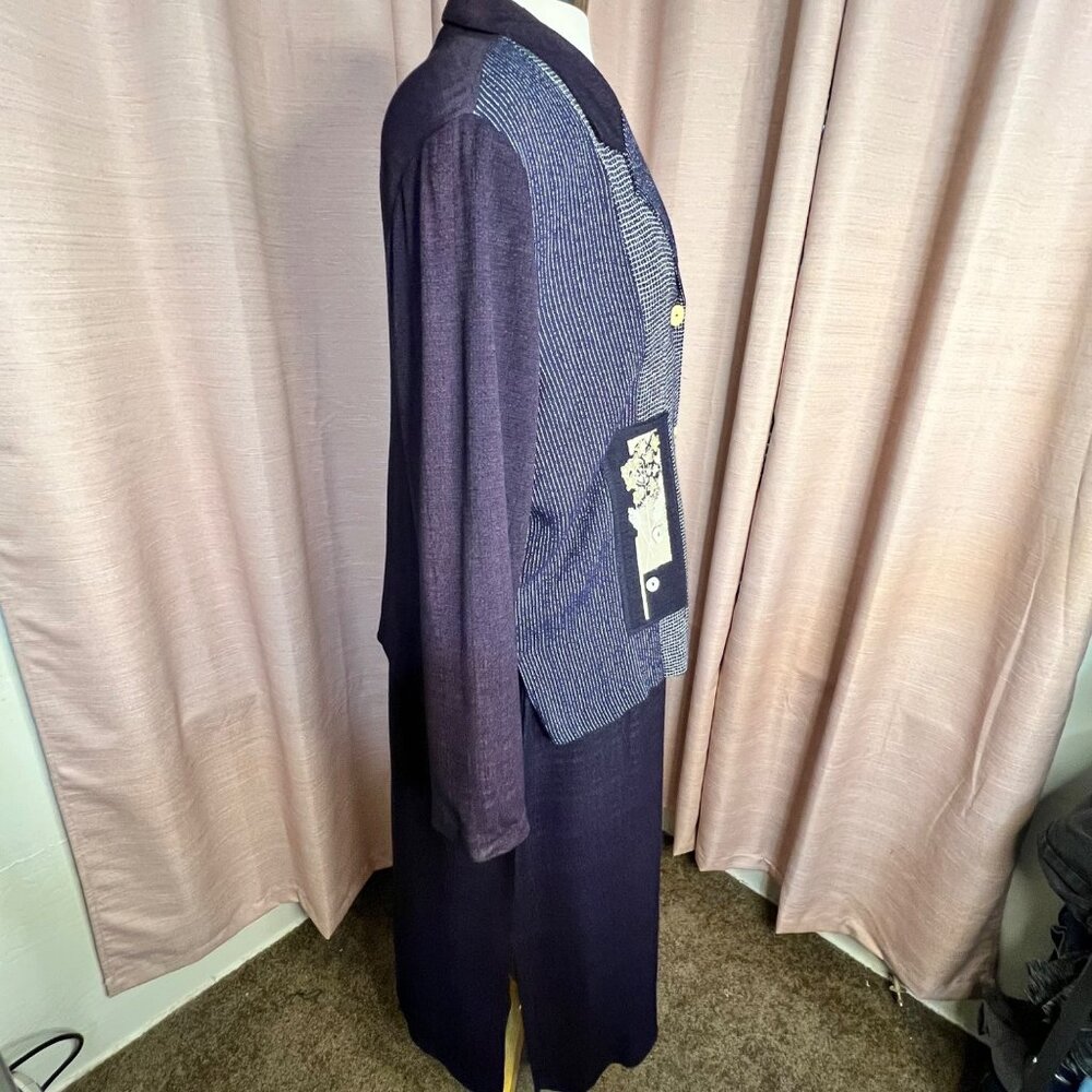 Vintage Piccalino Petite Patchwork Blazer & Skirt Set - Long Sleeve Jacket With - Picture 13 of 16